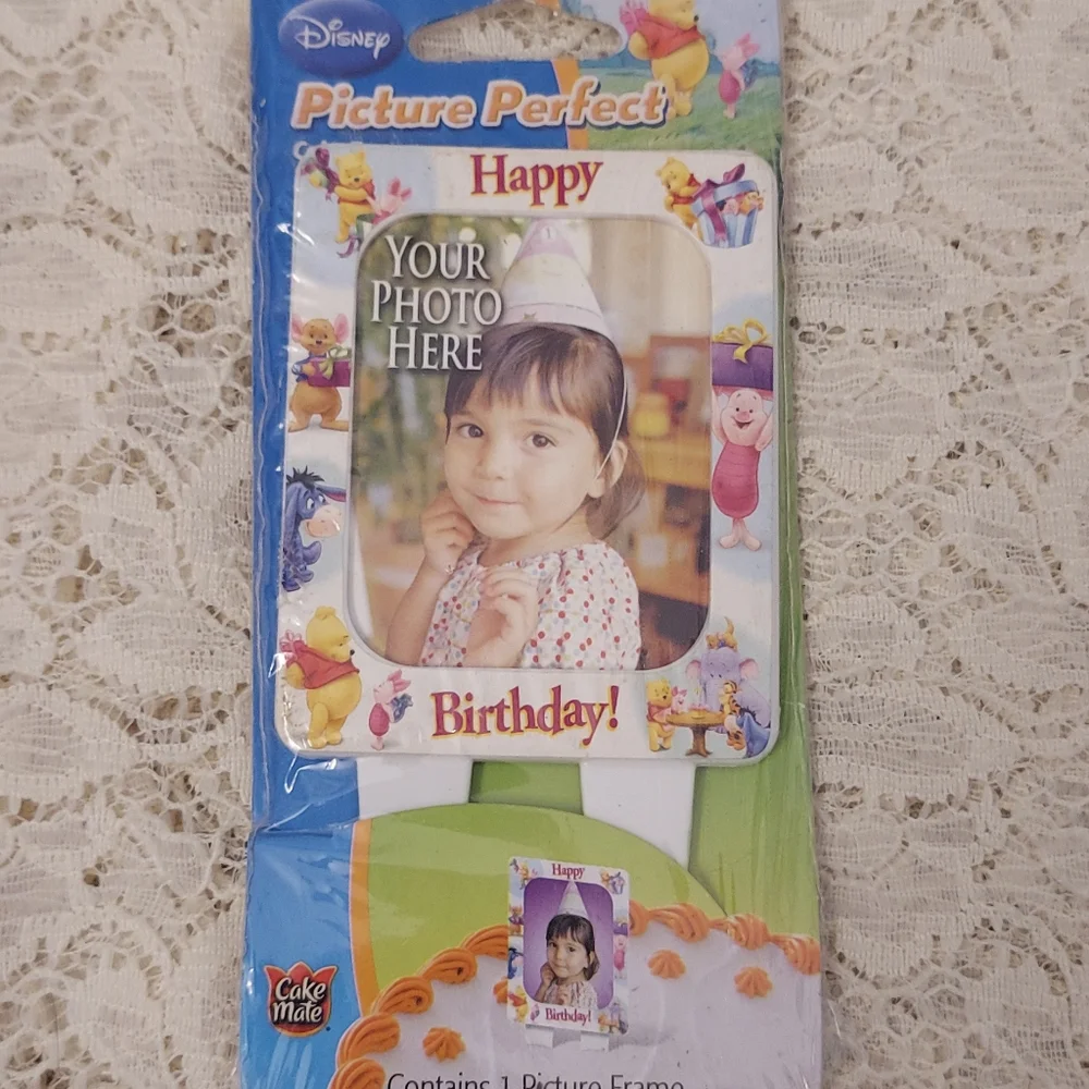 Winnie the Pooh Picture Frame Cake Topper Happy Birthday
